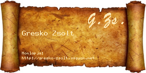Gresko Zsolt névjegykártya
